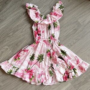 🌴HP 🌴Hawaii Station pink tropical dress. Size:3-4. Gently Used.